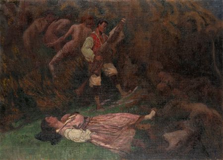 Basilio Cascella (Pescara 1860-Roma 1950)  - Studio preparatorio per "Il Suono e il Sonno"