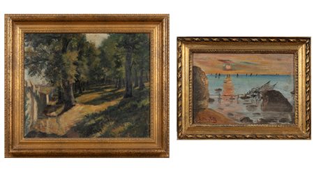 Luigi Martella (Vasto  1911-1971)  - Coppia di paesaggi