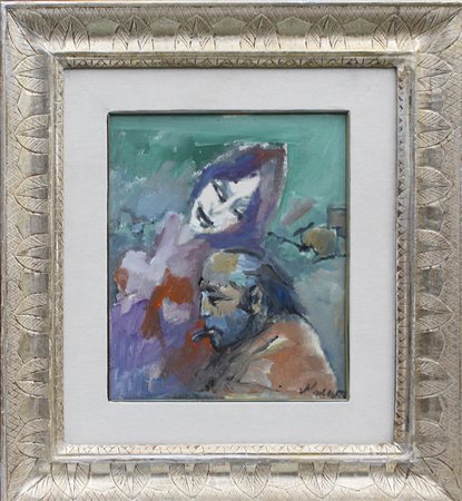 MINO MACCARI, "Autoritratto con figura", 1968