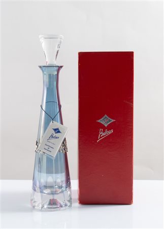 BOLCAS Brocca in cristallo e vetro azzurro, con applicazione in argento 800....