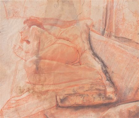 FARPI VIGNOLI (Bologna 1907 – 1997) "Donna distesa sul divano", 1940....