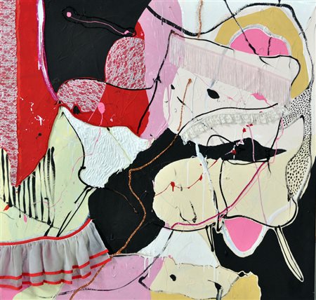 MANUELA MENICI Effusion on armchair, 2007 Olio e assemblaggio su tela cm....