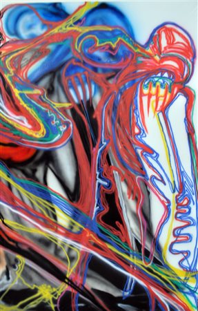 GERARDO PAOLETTI Tsunami, 2000 Acrilici su tela cm. 200x120 firmato e datato...