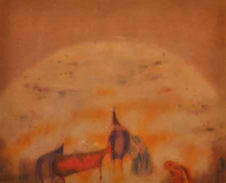 ZORAN MUSIC Collina dalmata, 1966 Olio su tela cm 81x100 firmato Sul retro: -...