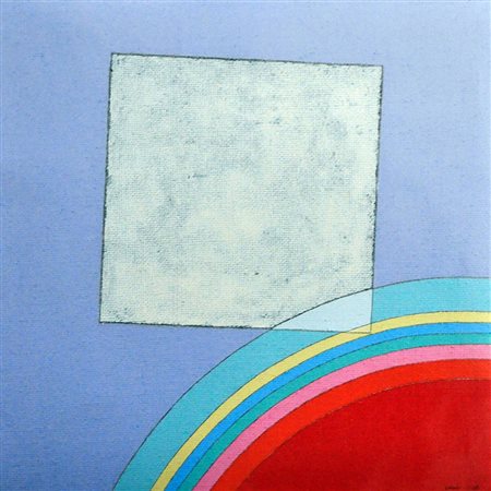 EUGENIO CARMI Il dubbio, 2008 Acrilici e vernice su tela juta cm. 40x40 Foto...