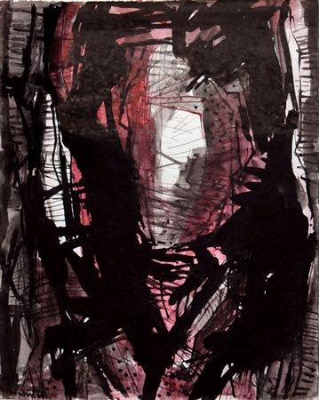 GUALTIERO NATIVI Senza titolo, 1961 Tecnica mista su carta cm. 33,5x24...