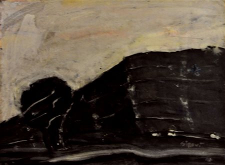 MARIO SIRONI Paesaggio, seconda metà anni ‘40 Olio su cartone telato cm....