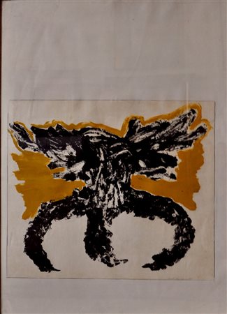 FRANCO ANGELI Frammento, 1966 Tecnica mista su carta cm. 100x70 firmato e...