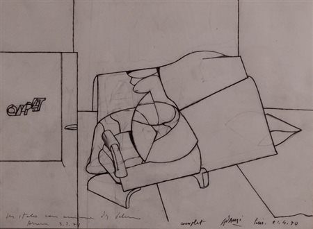 VALERIO ADAMI Complet, 1970 Matita su carta cm. 34,5x47,5 firmato e datato...