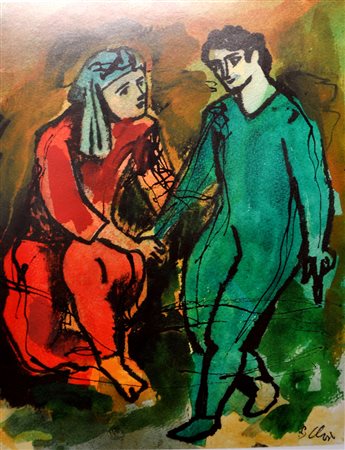 SANDRO CHIA Senza titolo, 2013 Tecnica mista su carta in cornice d’artista...