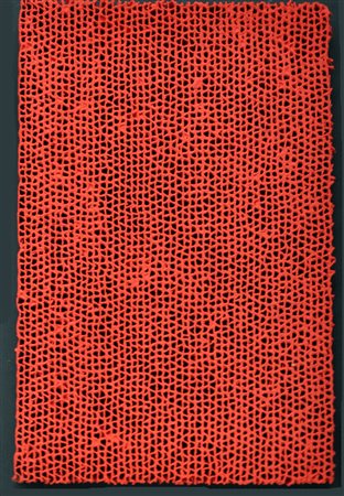 BERNARD AUBERTIN Alvéoles, 1990 Cartone a nido d’ape dipinto in rosso...