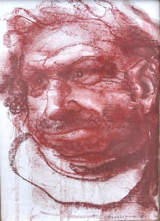 PIETRO ANNIGONI Figura Sanguigna su carta cm. 30x20 firmata