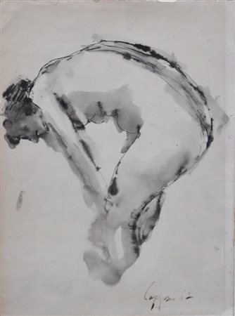 GIUSEPPE CAPOGROSSI Nudo, 1942 China e acquarello su carta cm. 31,5x23...