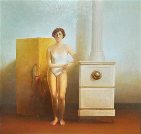 LUIGI DONI Senza titolo Olio su tela cm. 80x80 firmato