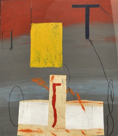 ARIEL SOULÉ Senza titolo Tecnica mista e collage su cartone cm. 66x55 firmato...