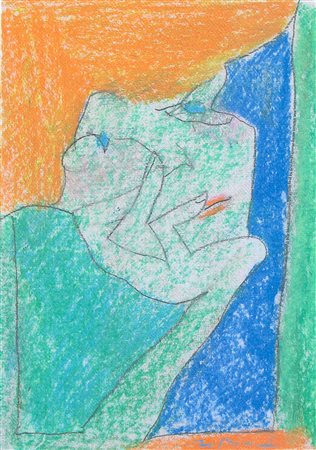 FRANCO ROGNONI Senza titolo Pastello su carta intelata cm. 30x22 firmato Foto...