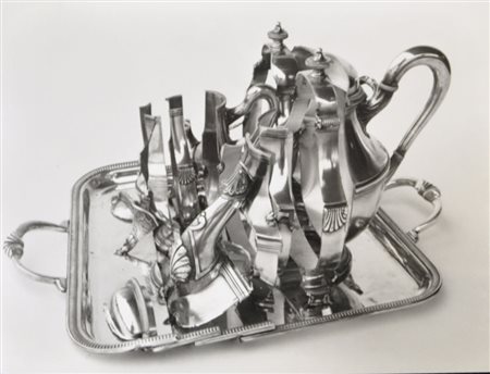 ARMAN Dessus de table, 1980 Scultura in metallo argentato – es. unico cm....