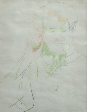 BRUNO SAETTI Figura, 1967 Tecnica mista su carta cm. 50x37 firmata e datata