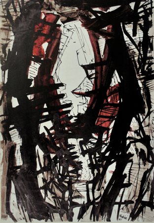 GUALTIERO NATIVI Senza titolo, 1961 Tecnica mista su carta cm. 50,5x35,5...