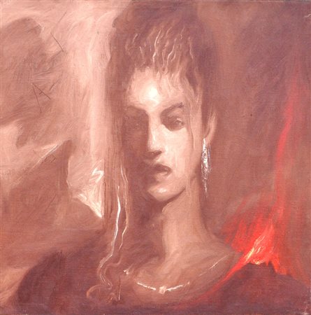 OMAR GALLIANI Laura, 1985 Olio su tela cm. 50x50 firmato e datato Autentica...