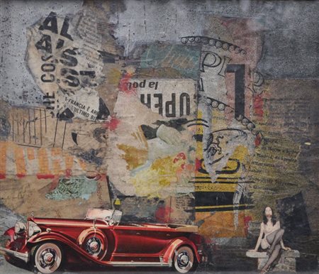 CARLO SEVERA Senza titolo, 1969 Collage su tavola cm. 26x32 firmato e datato