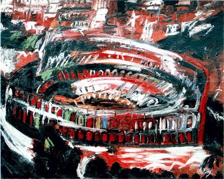 Alfonso Mangone Attraverso Città Roma, 2007 Olio su tela cm. 80x100 Firmato...