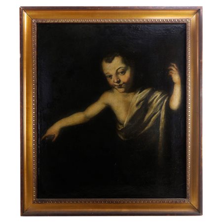  
Putto con toga bianca fine XVII secolo
dipinto ad olio tela 70 x 70 cm