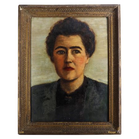  
Busto di donna metà XX secolo
dipinto ad olio su cartone 49 x 38 cm