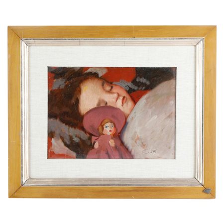CIOTTI  
Bambina che dorme 
Oilo su cartone 19 x 26 cm