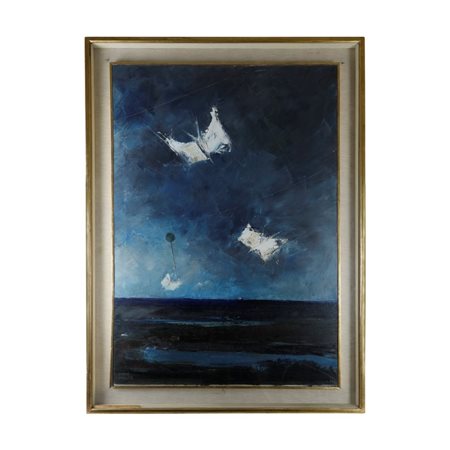IVAN MOSCA (1915 - 2005) 
Paesaggio  
dipinto ad olio su tela 96 x 64 cm