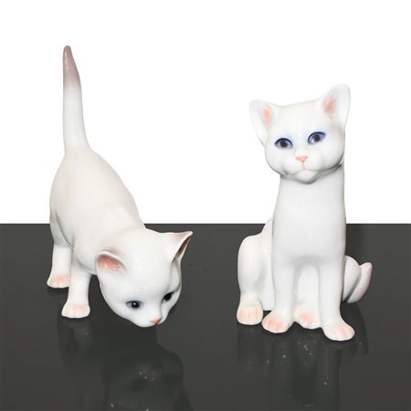 Copenaghen - Coppia di gatti in porcellana