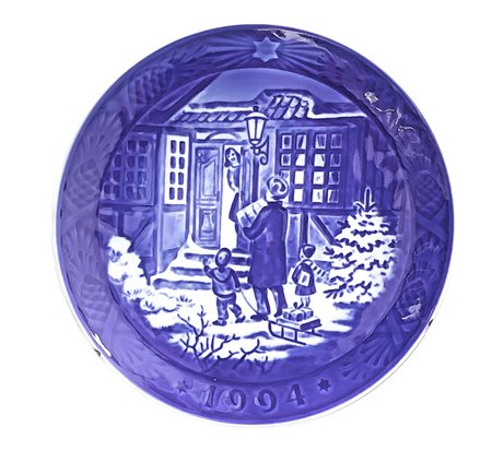 Royal Copenhagen Denmark - Piatto di Natale 1994 ''Christmas shopping''