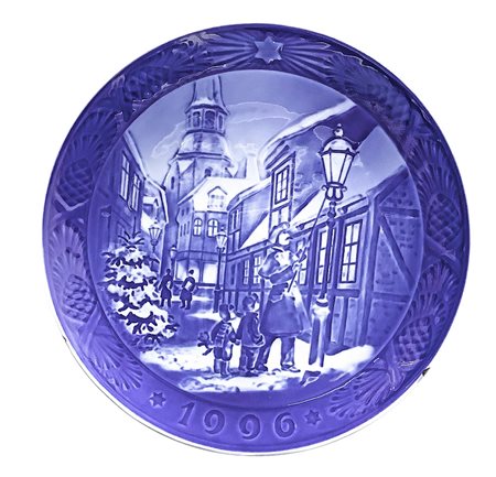 Royal Copenhagen Denmark - Piatto di Natale 1996 ''del street lamps''