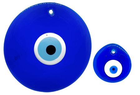 Coppia di piatti da muro in vetro Murano blu con Murrina.