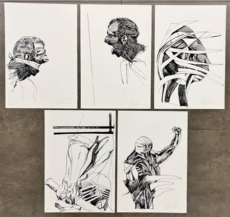 MARIO D'ANNA (1933-2009) - Lotto unico composto da 5 serigrafie