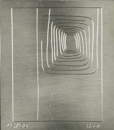 Achille Pace (1923) SENZA TITOLO serigrafia su alluminio, cm 10x8,5; es....