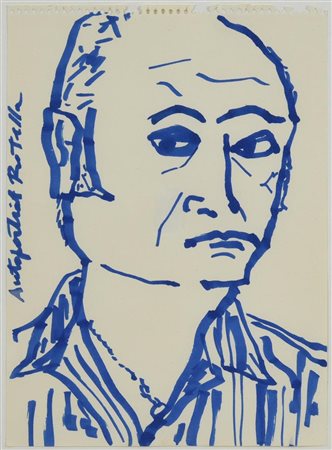 Mimmo Rotella (1918 - 2006) AUTOPORTRAIT ROTELLA, (1986) pennarello su carta,...
