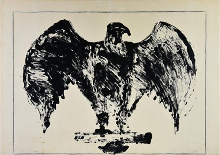 Franco Angeli (1935 - 1988) L'AQUILA (SIMBOLO), 1963 smalto su carta, cm...