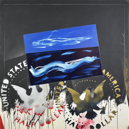 Franco Angeli (1935 - 1988) SENZA TITOLO, 1978 smalto su tela, cm 150x150 sul...