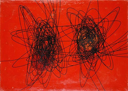 Roberto Crippa (1921 - 1972) SPIRALI, 1952 olio su tela, cm 50x70 sul retro:...