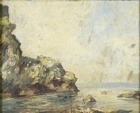 Arturo Tosi (1871 - 1956) BORDIGHERA, 1922 olio su tavola, cm 23x28 sul...