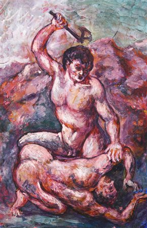 Aligi Sassu (1912 - 2000) STUDIO PER L'IRA DI ACHILLE, (anni '30) olio su...