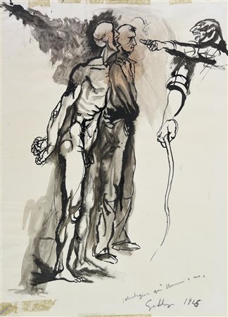 Renato Guttuso (1911 - 1987) ILLUSTRAZIONE PER IL VOLUME ''UOMINI E NO'',...