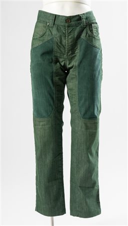 JECKERSON Pantaloni in denim verde. Taglia riportata: UK 32; veste taglia IT...
