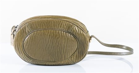BORBONESE Borsa a tracolla in pelle verde. Cm 16x25x6: altezza con tracolla...