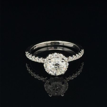 ANELLO IN ORO BIANCO 2.75 GR CON DIAMANTI E BRILLANTI - RNG30310