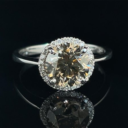 ANELLO IN ORO BIANCO 2.40 GR CON DIAMANTE FANCY DA 2.06 CT E BRILLANTI – RNG21211