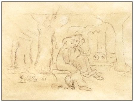 GIUSEPPE VIVIANI Agnano Pisano 1898 – Pisa 1965 Senza titolo 1951 Grafite su...