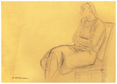 MARCELLO DUDOVICH Trieste 1878 – Milano 1962 Donna seduta 2 carboncini...