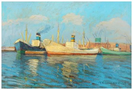 NELLO GIOVANNELLI Livorno 1922 – 1996 Senza titolo Olio su tavola 20 x 30....